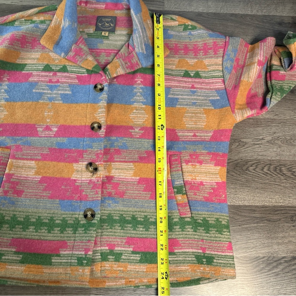 Colorful Patterned Button-Up Jacket size medium - image 7